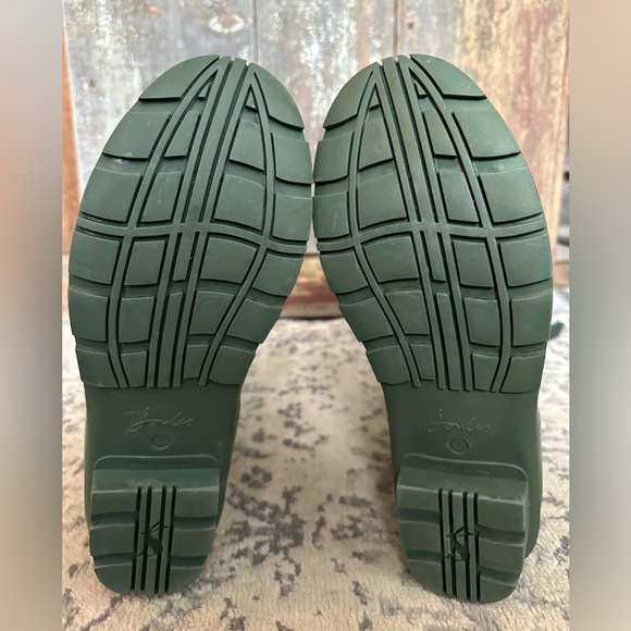 Women's Joules Size 10 Green Welly Floral Print Rain Boots - Picture 11 of 12
